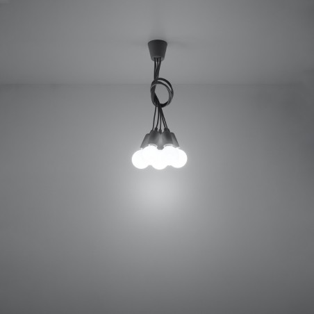 Lampa wisząca DIEGO 5 szara SL.0577 Sollux