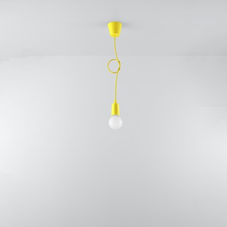 Lampa wisząca DIEGO 1 żółta SL.0578 Sollux