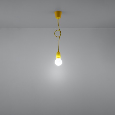 Lampa wisząca DIEGO 1 żółta SL.0578 Sollux