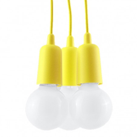 Lampa wisząca DIEGO 3 żółta SL.0579 Sollux