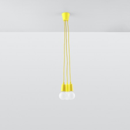Lampa wisząca DIEGO 3 żółta SL.0579 Sollux