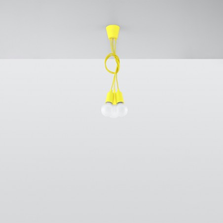 Lampa wisząca DIEGO 3 żółta SL.0579 Sollux