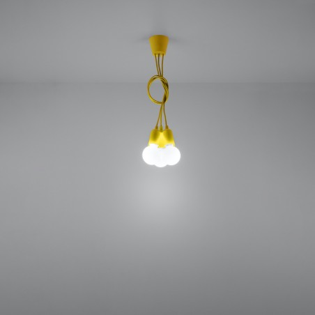 Lampa wisząca DIEGO 3 żółta SL.0579 Sollux