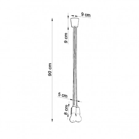 Lampa wisząca DIEGO 3 żółta SL.0579 Sollux