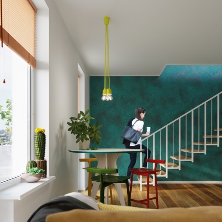 Lampa wisząca DIEGO 3 żółta SL.0579 Sollux
