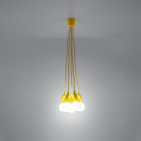 Lampa wisząca DIEGO 5 żółta SL.0580 Sollux