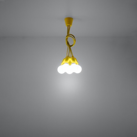 Lampa wisząca DIEGO 5 żółta SL.0580 Sollux