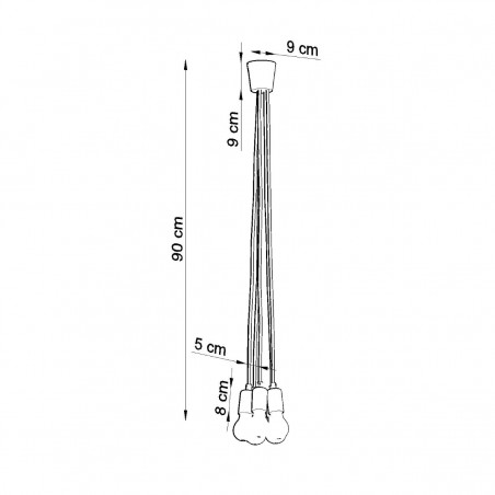 Lampa wisząca DIEGO 5 żółta SL.0580 Sollux
