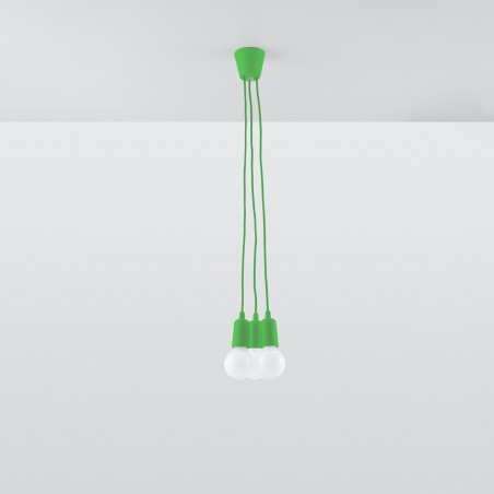Lampa wisząca DIEGO 3 zielony SL.0582 Sollux