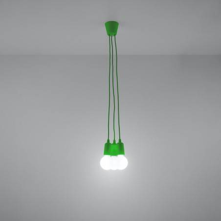 Lampa wisząca DIEGO 3 zielony SL.0582 Sollux