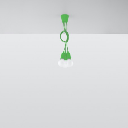 Lampa wisząca DIEGO 3 zielony SL.0582 Sollux