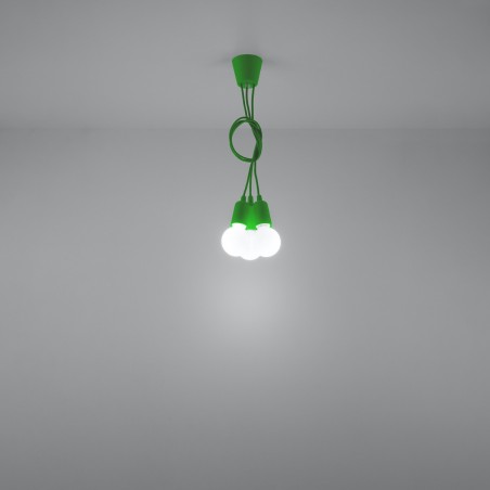 Lampa wisząca DIEGO 3 zielony SL.0582 Sollux