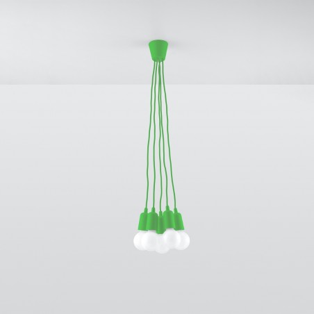 Lampa wisząca DIEGO 5 zielony SL.0583 Sollux