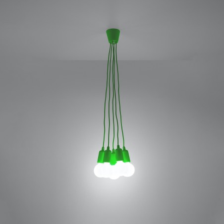Lampa wisząca DIEGO 5 zielony SL.0583 Sollux