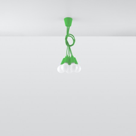Lampa wisząca DIEGO 5 zielony SL.0583 Sollux