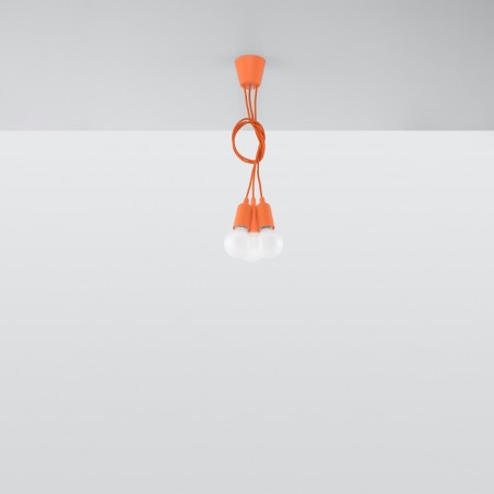 Lampa wisząca DIEGO 3 pomarańczowy SL.0585 Sollux
