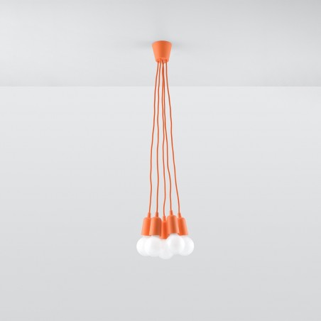 Lampa wisząca DIEGO 5 pomarańczowy SL.0586 Sollux