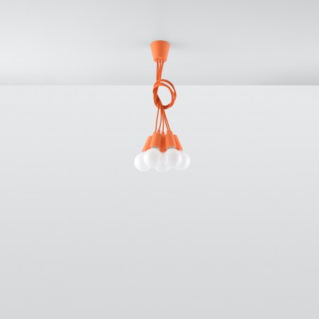 Lampa wisząca DIEGO 5 pomarańczowy SL.0586 Sollux