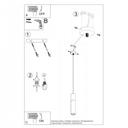 Lampa wisząca PABLO czarna SL.0632 Sollux