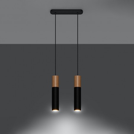 Lampa wisząca PABLO 2 czarna SL.0633 Sollux