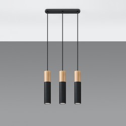 Lampa wisząca PABLO 3L czarna SL.0634 Sollux