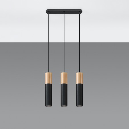 Lampa wisząca PABLO 3L czarna SL.0634 Sollux