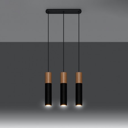 Lampa wisząca PABLO 3L czarna SL.0634 Sollux