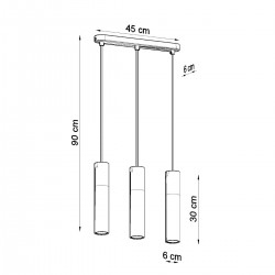 Lampa wisząca PABLO 3L czarna SL.0634 Sollux