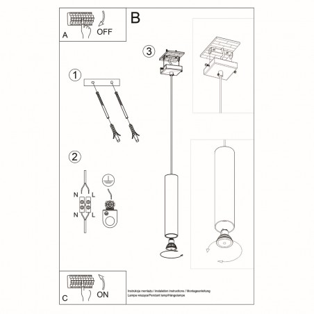 Lampa wisząca LINO 1 SL.0636 Sollux