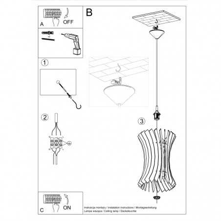 Lampa wisząca ORIANA SL.0642 Sollux