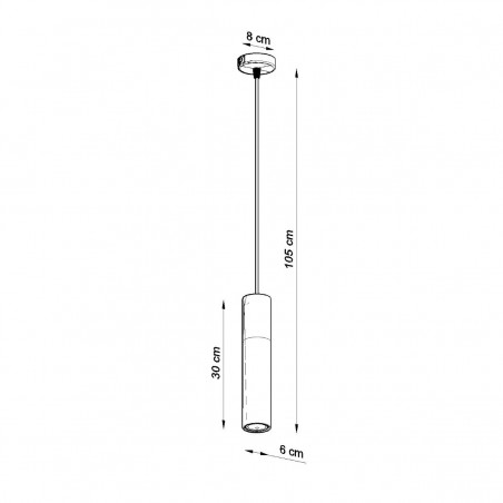 Lampa wisząca BORGIO 1 czarny SL.0650 Sollux