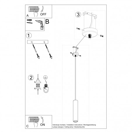 Lampa wisząca LUVO 1 SL.0653 Sollux
