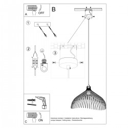 Lampa wisząca UMB czarny SL.0665 Sollux
