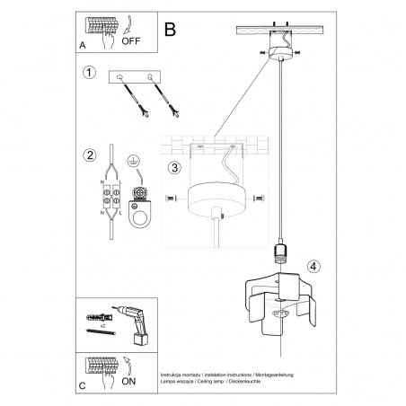 Lampa wisząca TULIP biały SL.0666 Sollux