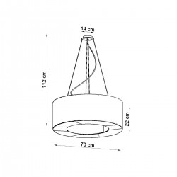 Żyrandol SATURNO 70 czarny SL.0752 Sollux