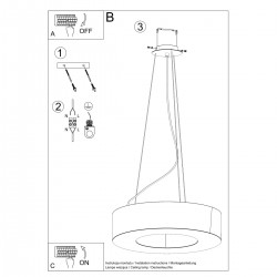 Żyrandol SATURNO 70 czarny SL.0752 Sollux