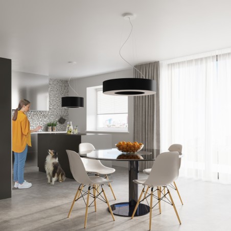 Żyrandol SATURNO SLIM 70 czarny SL.0754 Sollux