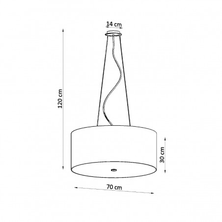 Żyrandol OTTO 70 czarny SL.0790 Sollux