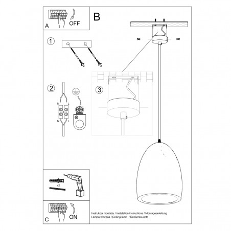 Lampa wisząca ceramiczna BUKANO SL.0842 Sollux