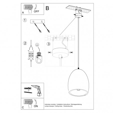 Lampa wisząca ceramiczna FLAWIUSZ SL.0848 Sollux