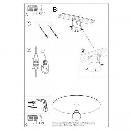 Lampa wisząca FLAVIO biała SL.0852 Sollux
