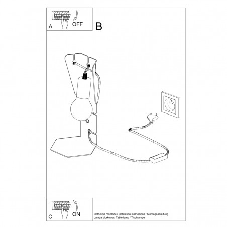 Lampa biurkowa ARBY czarna SL.0880 Sollux