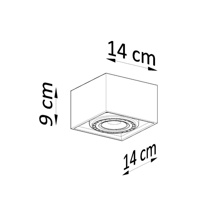 Plafon QUATRO 1 beton SL.0883 Sollux