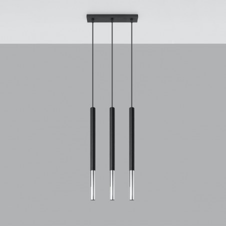 Lampa wisząca MOZAICA 3L czarny/chrom SL.0886 Sollux