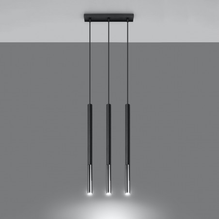 Lampa wisząca MOZAICA 3L czarny/chrom SL.0886 Sollux