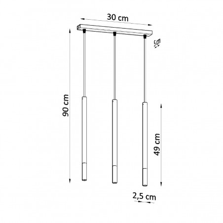 Lampa wisząca MOZAICA 3L czarny/chrom SL.0886 Sollux