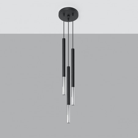Lampa wisząca MOZAICA 3P czarny/chrom SL.0887 Sollux
