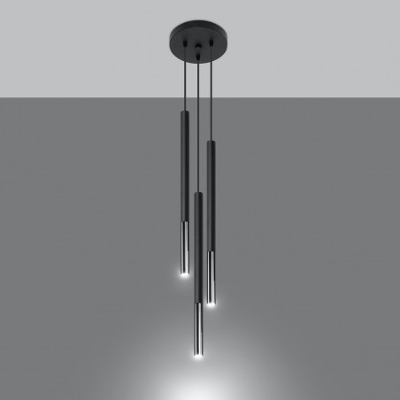 Lampa wisząca MOZAICA 3P czarny/chrom SL.0887 Sollux