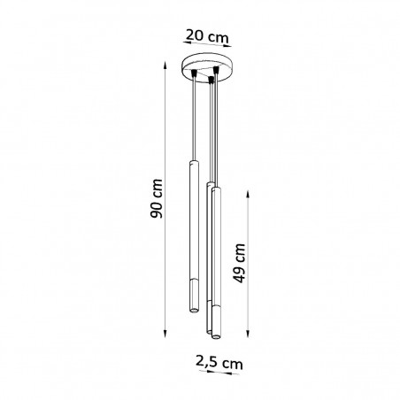 Lampa wisząca MOZAICA 3P czarny/chrom SL.0887 Sollux