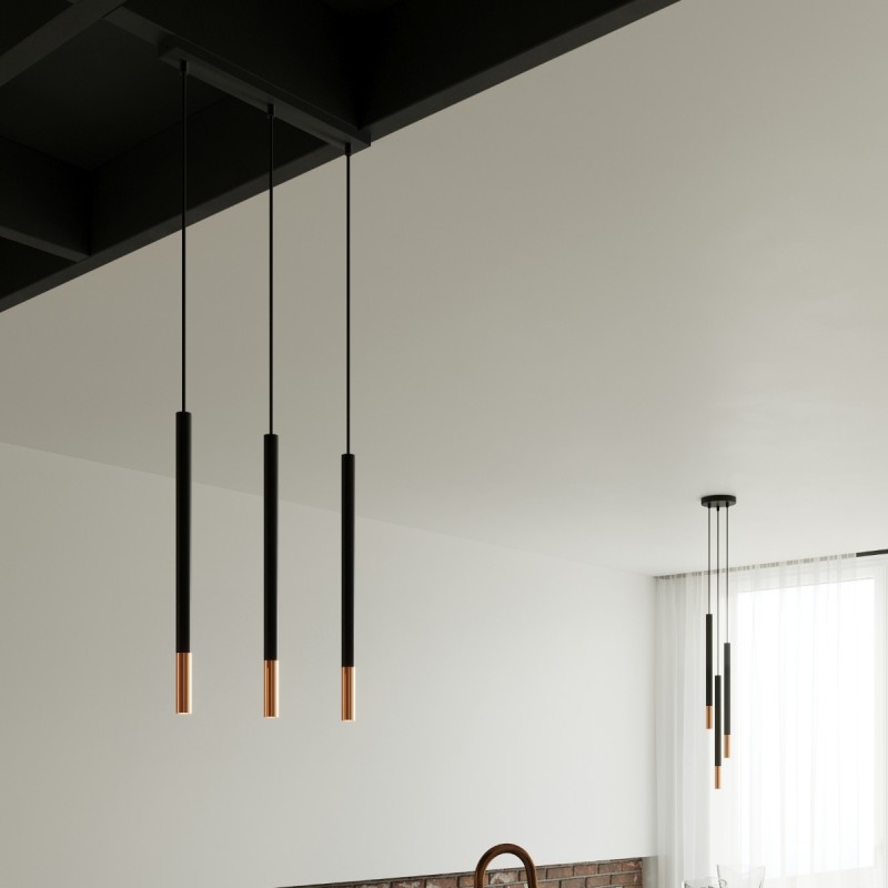Lampa wisząca MOZAICA 1 czarny/miedź SL.0888 Sollux
